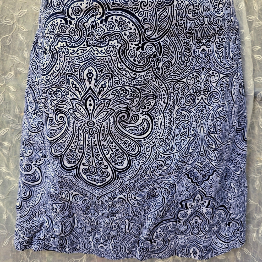 Tommy Hilfiger Black and White Paisley Mini Skirt